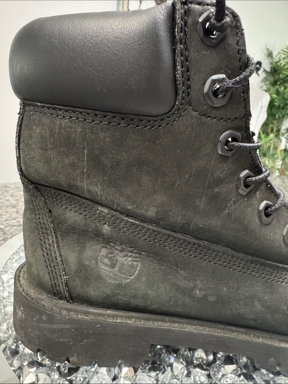Timberland Black Women's Combat Moto Boots 4.5Y or W6 - Picture 2 of 15